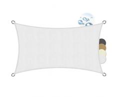 Sol Royal Tenda a Vela Impermeabile 2x4 m SolVision PS9 - tenda da sole per esterno - telo ombreggiante - parasole - tenda da giardino - Protezione Anti Raggi UV - Bianco - Rettangolare 200x400 cm