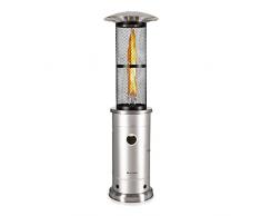 Blumfeldt Fungo Riscaldante per Esterno, Stufa a Gas per Giardino e Terrazzo, Lampada Fungo con Accensione Elettrica, Arredo Giardino per Esterno con Ruote, Riscaldamento Basso Consumo, Fiamma a 360°