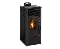 Waldbeck Energiewende - Stufa a Pellet, 5/10 kW, 5 Livelli di Potenza/5 Velocità, Timer, Capacità: 18kg, Consumo: 0,6-2,0 kg/h, per 60-250 m³, Stufe a Pelet, Pannello di Controllo con Display, Nero