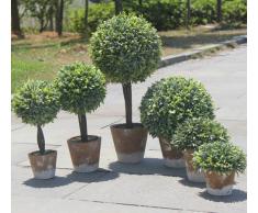 Reka Pianta Artificiale Verde Decorativo di plastica w/Stile Rustico Marrone Ceramica Planter Pentola Contenitore Verde