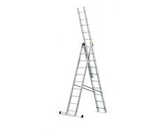 Drabest Scala Alluminio Allungabile 3x10 Gradini Scala Antiscivolo Uso Professionale Domestico max 150 kg Gancio gratuito