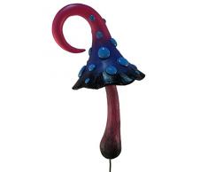 GlitZGlam Magico Fungo in Miniatura Rosa, Nero e Blu per Giardino incantato in Miniatura. Accessorio Gnomo Giardino incantato.