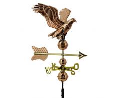 Linneborn Metallwaren GmbH - Aquila segnavento 3D, con fissaggio universale, in rame 55 cm, indica la direzione del vento sul tetto