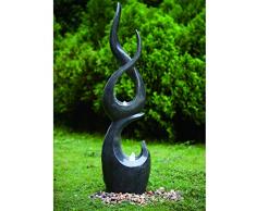 Dehner - Fontana da giardino tribe con illuminazione a LED, ca. 150,5 x 39 x 26 cm, in poliresina, colore: Grigio