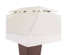TecTake Gazebo da giardino in rattan per eventi padiglione | 3,9 x 3 m | -disponibile in diversi colori- (marrone/crema | no. 402453)