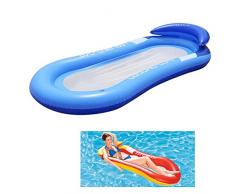 BEIAKE Pieghevole Maglia Amaca Reclinabile con Braccioli Schienale PVC Flottante Letto Adulto Acqua Esterno Acqua Amaca,Nero
