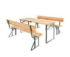 TecTake 800424 Set da Birreria, Tavolo Alto e Panche, Richiudibile Bar Giardino Birra - Different Models (Tipo 4 | No. 402503)