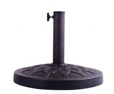 COSTWAY Basamento Ombrellone da Giardino, Base per Ombrellone da Esterno, Piedistallo Ombrellone da Giardino, φ44,5 x 33 cm, Adatto per Palo Ombrellone φ38mm o φ48mm (Bronzo (modello2))