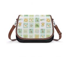 Borse a Tracolla per Donna Borsa da Città Classica PU Pelle Borsa Spalla Messenger Stampata Crossbody Bags Graticcio animale carino