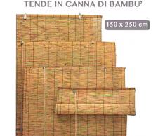 ARELLA BAMBOO CON CARRUCOLA DA ESTERNO GIARDINO TENDE DA SOLE PER ARREDO ESTERNO 150x250 cm