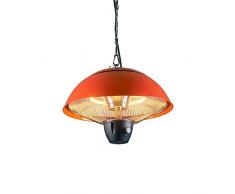 CFG ER005 QUEENS LAND STUFA INFRAROSSI METALLO ARANCIO NERO 1500W IP24 CALORE 9MQ RESISTENTE ACQUA LAMPADA SOFFITTO TELECOMANDO ACCENSIONE RISCALDAMENTO CASA BAR UFFICIO CAPANNONE GIARDINO