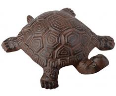 Esschert Design - Statua Decorativa da Giardino, in ghisa, a Forma di Tartaruga, Varie Misure Disponibili, Colore: Marrone, Marrone, 18,8 cm