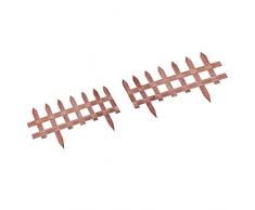 Outsunny Staccionata in Legno di Pino da 12 Pezzi, Steccato per Aiuole, Giardino e Orto, Altezza 34cm, Marrone Chiaro