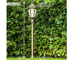 Lampioncino da Esterno Design Classico con Sensore di Movimento- Lampione in Alluminio con Paralumi in Vetro Satinato- Illuminazione per Giardino Vialetto e Cortile