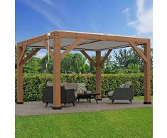 Yardistry - Pergola in legno con tetto in alluminio, 3,4 x 4 m, 100% legno certificato FSC