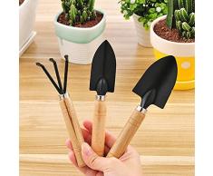 3pcs/set mini pale da giardino vanga rastrello artiglio attrezzi con manici in legno Garden Tools combination metal Head Garden pale Tool