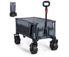 Timber Ridge Carrello da Giardino Pieghevole Carrelli da Trasporto Pieghevoli per Rimorchio per Giardino da Campeggio allaperto Ogni Tipo di Terreno