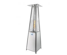 Activa Stufa a piramide per terrazze Cheops II, da 9,3 kW di potenza di riscaldamento e 190 cm di altezza, con tubo in vetro Duran Schott, stufa a gas