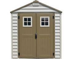 casetta da Giardino in PVC StoreMax 206 x 200 cm Colore Grigio e Marrone