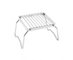 Barbecue Griglia da campeggio Pieghevole in acciaio inox Fuoco di bivacco Barbecue a griglia Griglia for escursionismo da picnic (Size : S)