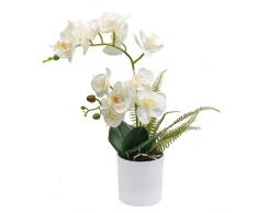 UArtlines - Orchidea artificiale in vaso di orchidee, decorazione realistica per casa, ufficio, decorazione per feste, 38 cm di altezza