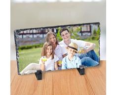 GFD - Stampa la tua foto su pietra - Oggetto di design per arredare la tua casa - Con supporto da tavolo - Idea regalo per ogni occasione - 140x90mm - Forma Rettangolare - Made in Italy