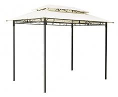Gruppo Maruccia - Gazebo da Giardino in Ferro 3 x 2 Metri - Gazebo per Esterno Resistente con Copertura Impermeabile Anti Vento Color Ecrù