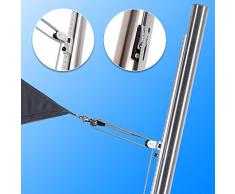 Toldoro, palo per gazebo 3 m regolabile in altezza, albero per vela, asta per bandiera, palo per vela ombreggiante in acciaio inox V2A