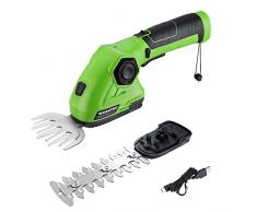 WORKPRO Forbici a Batteria 7,2V, Cesoia Elettrica a Batteria al Litio 2Ah, Larghezza di Taglio 97mm, Lunghezza di Taglio 140mm, Adatto al Giardino