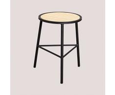 SKLUM Sgabello Basso in Rattan e Ferro Yake Nero