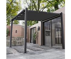 LIUWEIE Vela Ombreggiante Rettangolare 3x3.5M per Giardino, Balcone And Terrazza Vela Ombreggiante Telo Ombreggiante Vela Impermeabile Frangivento Protezione Acqua Resistente, Grigio Scuro