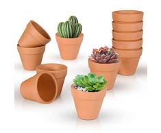 Ulikey Vasi in Terracotta, 12pcs Vaso di Fiori, Piante Vaso in Terracotta, Mini Vasi di Fior, Vaso per Piante Grasse, Fioriera in Terracotta per Fiori, Piante Grasse Cactus e Bonsai