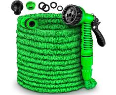 TRESKO® Tubo Acqua Estensibile Tubo Irrigazione Estensibile 3/4 Tubo Acqua da Giardino Avvolgibile in 6 Diverse Misure (60m)