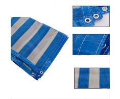TANG CHAO Rete parasole 6 pin/rete ombreggiante blu e bianca/antiage / balcone giardino filtro solare netto/giardinaggio ispessimento criptato ombrellone carnoso (dimensioni : 5x5m)