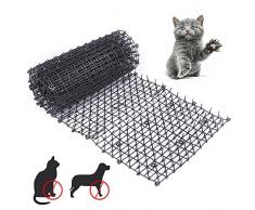 Dissuasore per Gatti, 200 * 28 cm Tappetino Anti Gatto Tappetino Repellente per Gatti Plastica Dissuasori per Gatti con 8 pioli Rete Spinata,per Prato Giardino Interno Esterno
