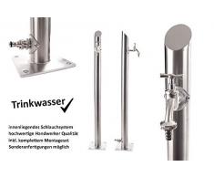 KTC Tec - Colonna dAcqua TSRS 710, in Acciaio Inox V2A, per Fontana da Giardino, con distributore Rotondo