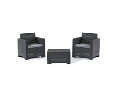 Bica 9073.4 Set Nebraska Salottino 2 Posti, Antracite, 155 x 150 x 79 cm