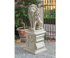 Design Toscano Mansfield Manor Leone Sentinella Statua animale, poliresina, pietra antica, 53,25 cm