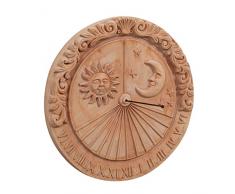 Biscottini Meridiana solare terracotta Made in Italy | Meridiana da parete esterna 53x53 cm
