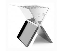 Acesunny, barbecue pieghevole in acciaio inox, da tavolo, per picnic, giardino, campeggio, barbecue a carbonella, barbecue a carbonella, da viaggio, pieghevole (argento)