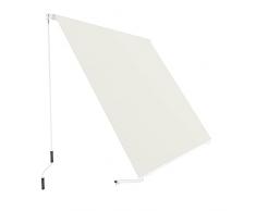 Tenda Da Sole Per Balcone Telo Parasole In Tessuto Impermeabile Resistente 240gr Con Sistema A Caduta E Bracci Di Supporto Apertura A Manovella Esterno Terrazzo Finestra Colore Beige (245 x 245 cm)