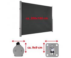 Ultranatura Tenda da sole Maui - Tenda laterale avvolgibile come protezione dagli sguardi indiscreti da fissare verticalmente - 300 x 180cm, Grigio
