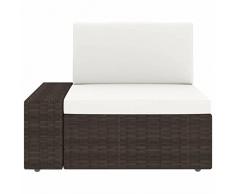 Tidyard Divano Destro,Modulare,da Giardino per Esterno con Bracciolo in Polyrattan,Poltrona da Giardino per Esterno in Polyattan,Poltrona Divano Modulare da Giardino per Esterno in Polyrattan