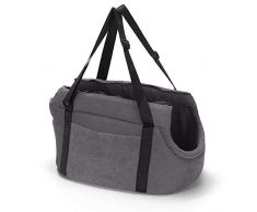 LeerKing Borsa per Cani Ultra Leggera Gatti Conigli Cuccioli Borsa Tracolla Tracolla Regolabile con Tasca e Cordino Grigio S