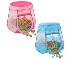 KIDUKU® Tenda da Gioco per Bambini Pop up + 100 Palline + Borsa per Interni ed esternim (Rosa)