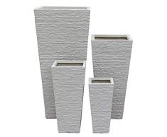 Set Di 4 Vasi Beige Per Esterno Giardino, Portico, Ristorante, Gelateria Bar Hotel Albergo Piscina