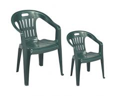 Sedia esterno resina verde L58.5xP57xH81.5cm giardino pub ristorante ISCHIA-V