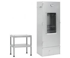 vidaXL Forno Affumicatore BBQ con Tavolino in Acciaio Zincato