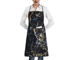 Grembiule da cucina unisex con tasche per cucina, cucina e barbecue, Marmo colorato., Taglia unica
