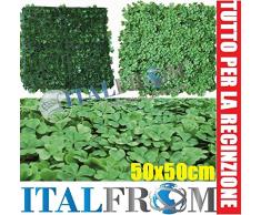ITALFROM Siepe Finta Artificiale Sintetica Arelle Tipo Quadrifoglio a Piastrella 50X50 4989